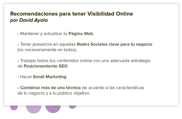 recomendaciones para tener visibilidad online
